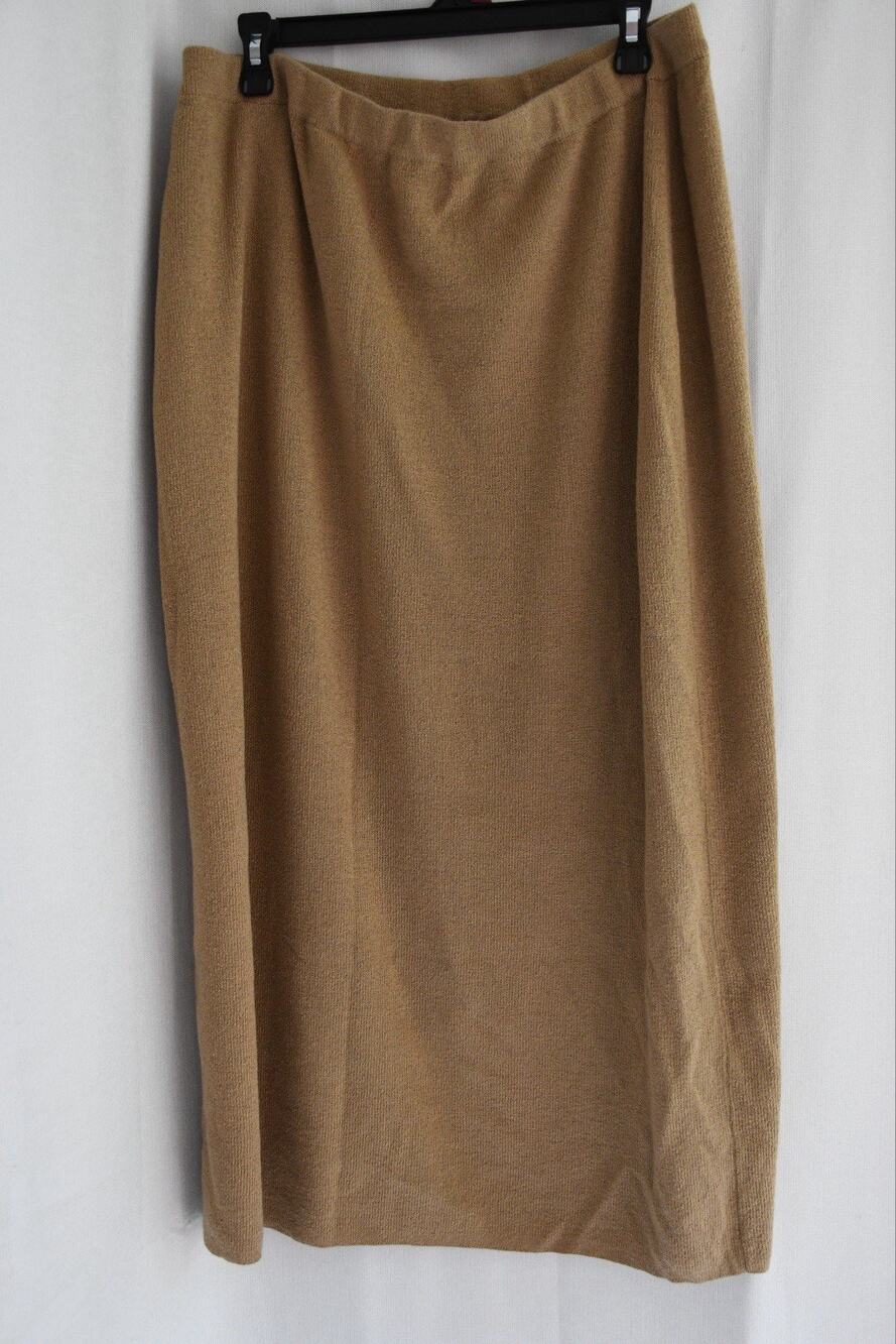 Merona Maxi Skirt XL Tan Beige Womens Knit Straight Minimalist